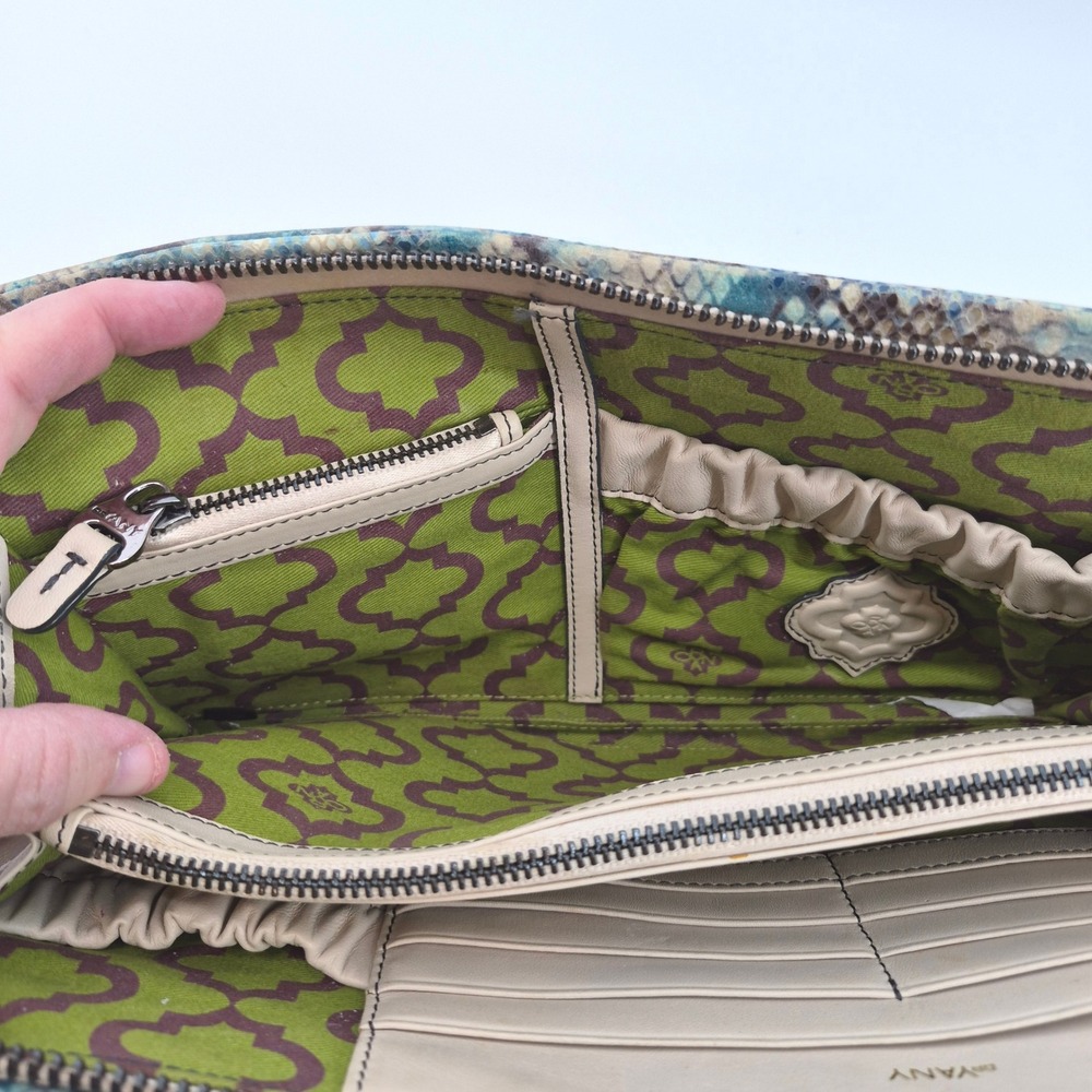 Bryany Blue Python Embossed Wristlet Wallet Clutc… - image 7